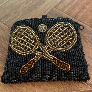 Beaded tennis change purse